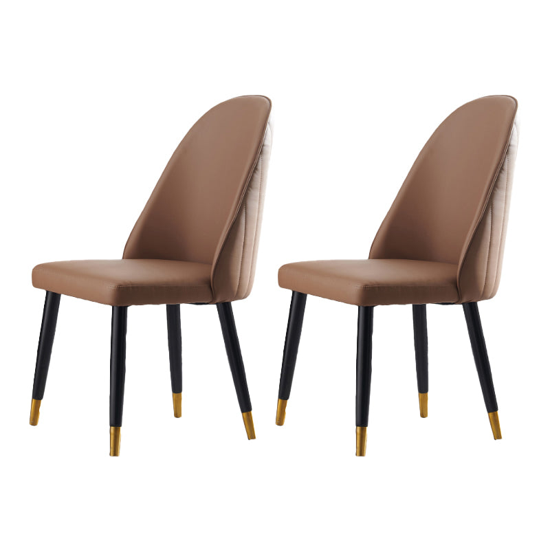 Chaises de salle à manger en bois Glam Chaises de salle à manger rembourrées sans accoudoirs pour un usage domestique (Ensemble de 2)