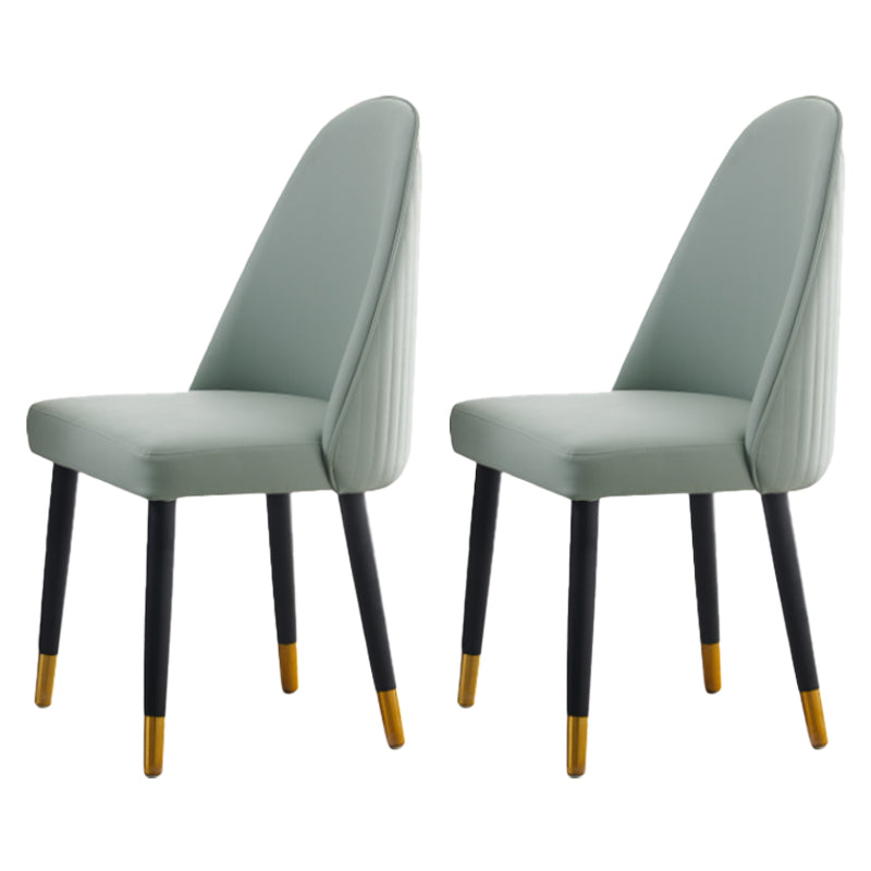 Chaises de salle à manger en bois Glam Chaises de salle à manger rembourrées sans accoudoirs pour un usage domestique (Ensemble de 2)
