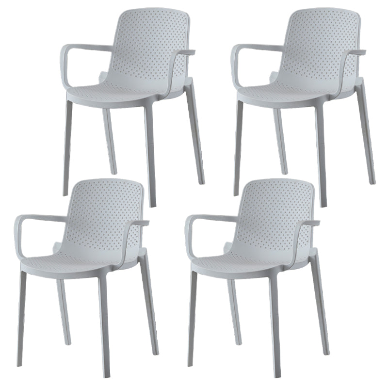 Sillas de comedor de plástico de estilo moderno, sillas apilables con respaldo sólido