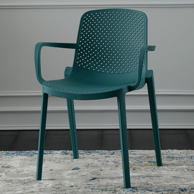 Chaises de salle à manger en plastique de style contemporain, chaises empilables à dossier solide