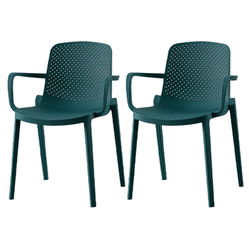 Sillas de comedor de plástico de estilo moderno, sillas apilables con respaldo sólido