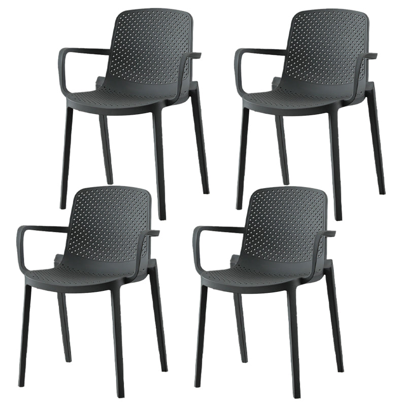 Sillas de comedor de plástico de estilo moderno, sillas apilables con respaldo sólido