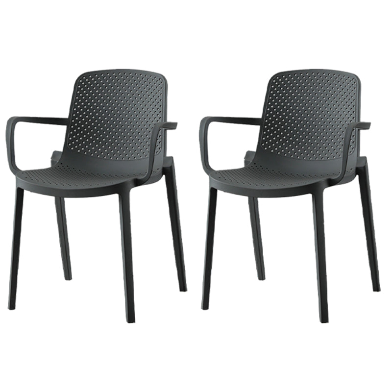 Sillas de comedor de plástico de estilo moderno, sillas apilables con respaldo sólido