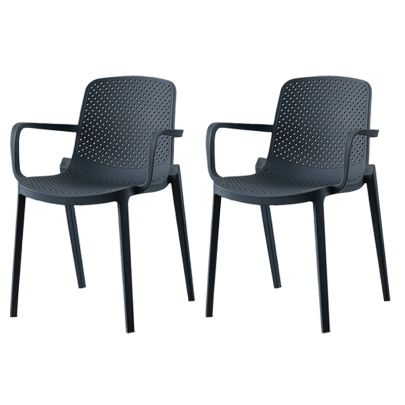 Sillas de comedor de plástico de estilo moderno, sillas apilables con respaldo sólido