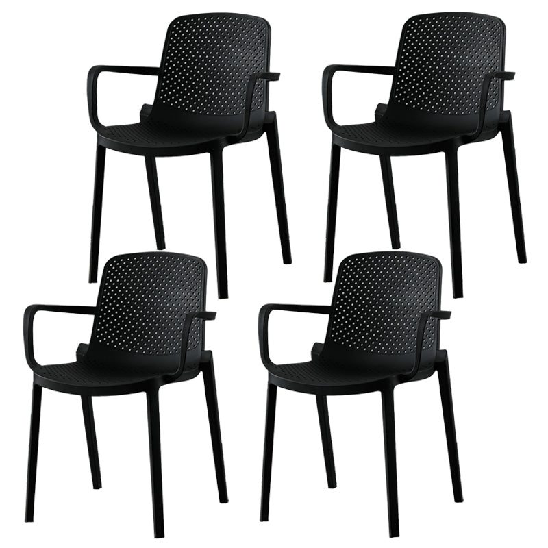 Sillas de comedor de plástico de estilo moderno, sillas apilables con respaldo sólido