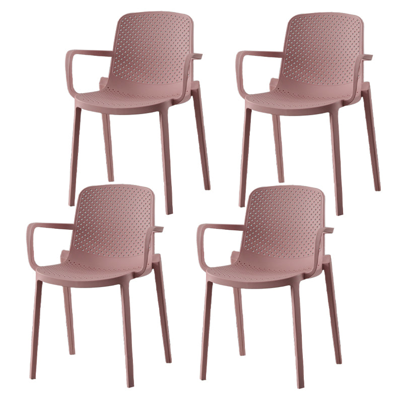 Sillas de comedor de plástico de estilo moderno, sillas apilables con respaldo sólido
