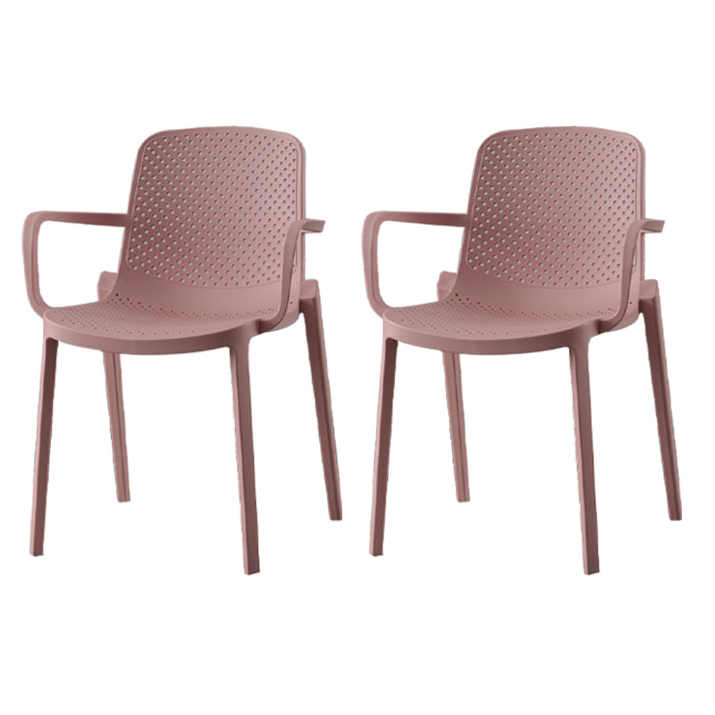 Sillas de comedor de plástico de estilo moderno, sillas apilables con respaldo sólido