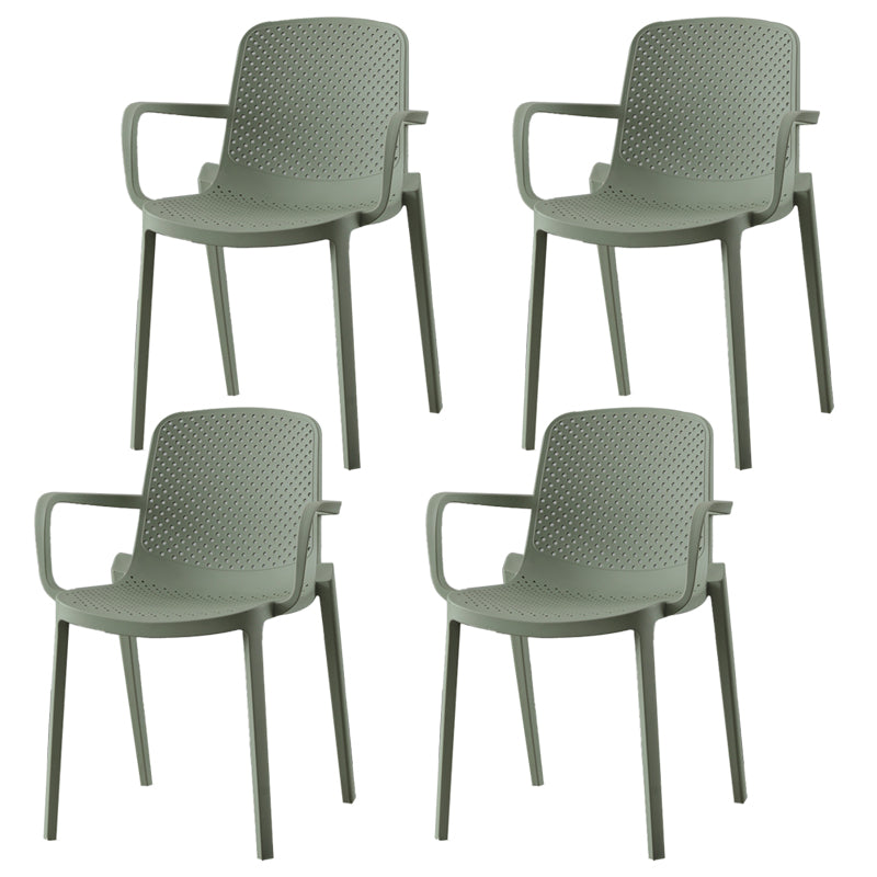 Sillas de comedor de plástico de estilo moderno, sillas apilables con respaldo sólido