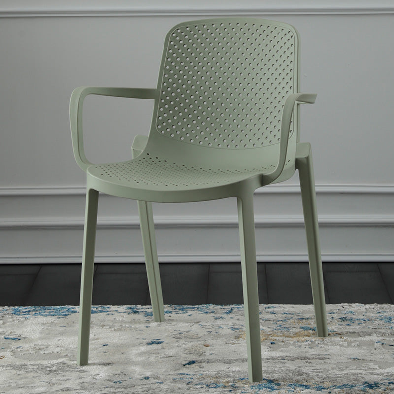 Sillas de comedor de plástico de estilo moderno, sillas apilables con respaldo sólido