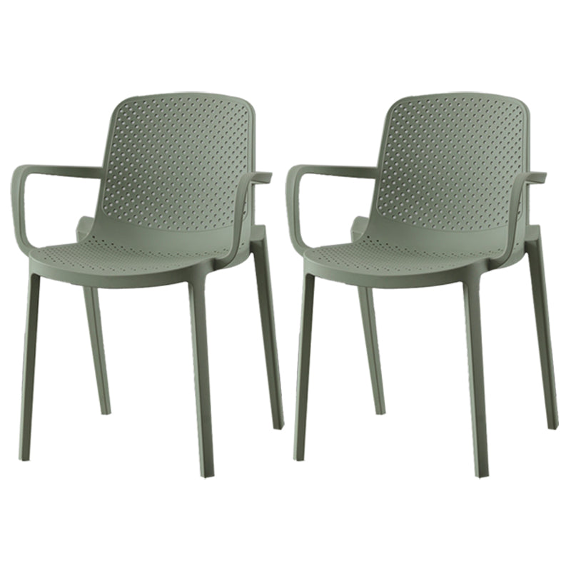 Sillas de comedor de plástico de estilo moderno, sillas apilables con respaldo sólido