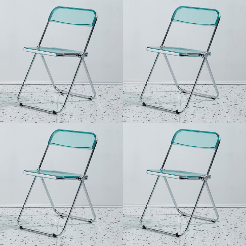 Chaise d'intérieur et d'extérieur moderne en métal, chaise d'appoint de salle à manger à dossier ouvert sans accoudoirs