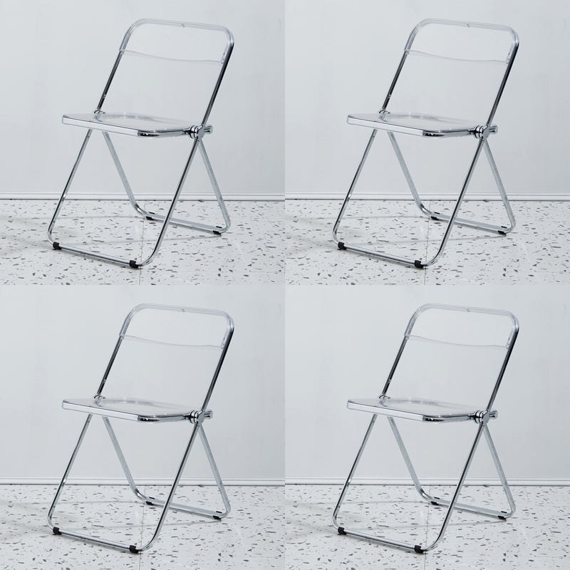 Chaise d'intérieur et d'extérieur moderne en métal, chaise d'appoint de salle à manger à dossier ouvert sans accoudoirs