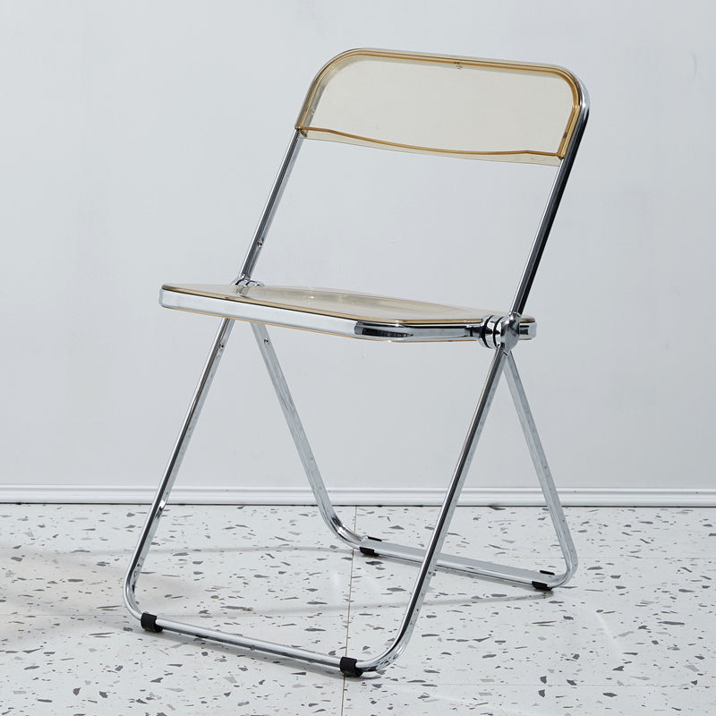 Chaise d'intérieur et d'extérieur moderne en métal, chaise d'appoint de salle à manger à dossier ouvert sans accoudoirs
