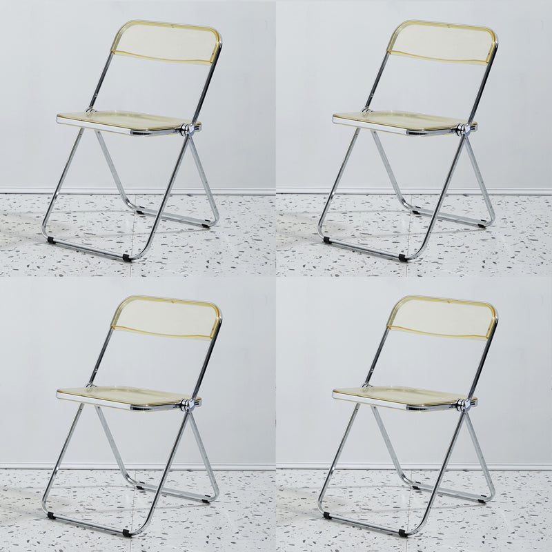 Chaise d'intérieur et d'extérieur moderne en métal, chaise d'appoint de salle à manger à dossier ouvert sans accoudoirs
