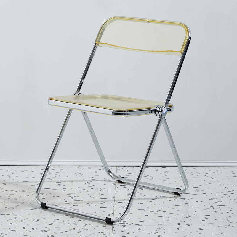 Chaise d'intérieur et d'extérieur moderne en métal, chaise d'appoint de salle à manger à dossier ouvert sans accoudoirs