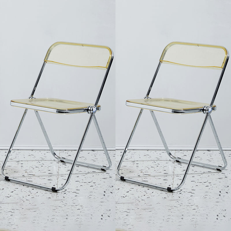 Chaise d'intérieur et d'extérieur moderne en métal, chaise d'appoint de salle à manger à dossier ouvert sans accoudoirs