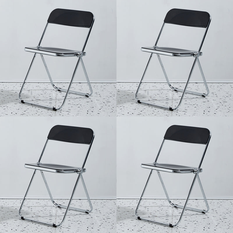Chaise d'intérieur et d'extérieur moderne en métal, chaise d'appoint de salle à manger à dossier ouvert sans accoudoirs
