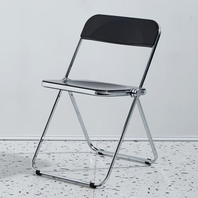 Chaise d'intérieur et d'extérieur moderne en métal, chaise d'appoint de salle à manger à dossier ouvert sans accoudoirs