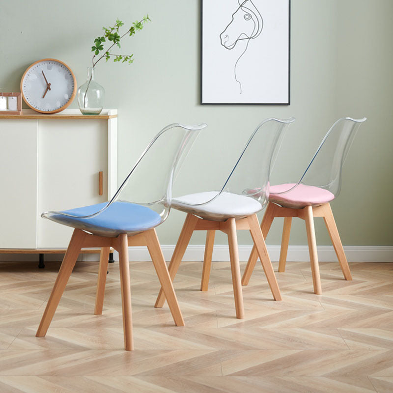 Hedendaagse Beech -houten stoel Set Solide Back Side Dining Kitchen stoelen