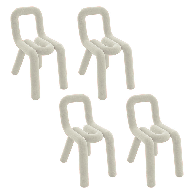 Silla lateral de terciopelo de estilo diseñador, sillas de comedor con respaldo abierto y acabado mate para el hogar