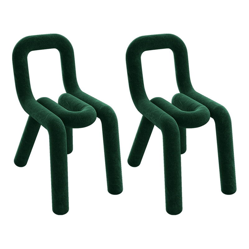 Silla lateral de terciopelo de estilo diseñador, sillas de comedor con respaldo abierto y acabado mate para el hogar