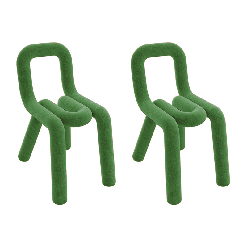Silla lateral de terciopelo de estilo diseñador, sillas de comedor con respaldo abierto y acabado mate para el hogar