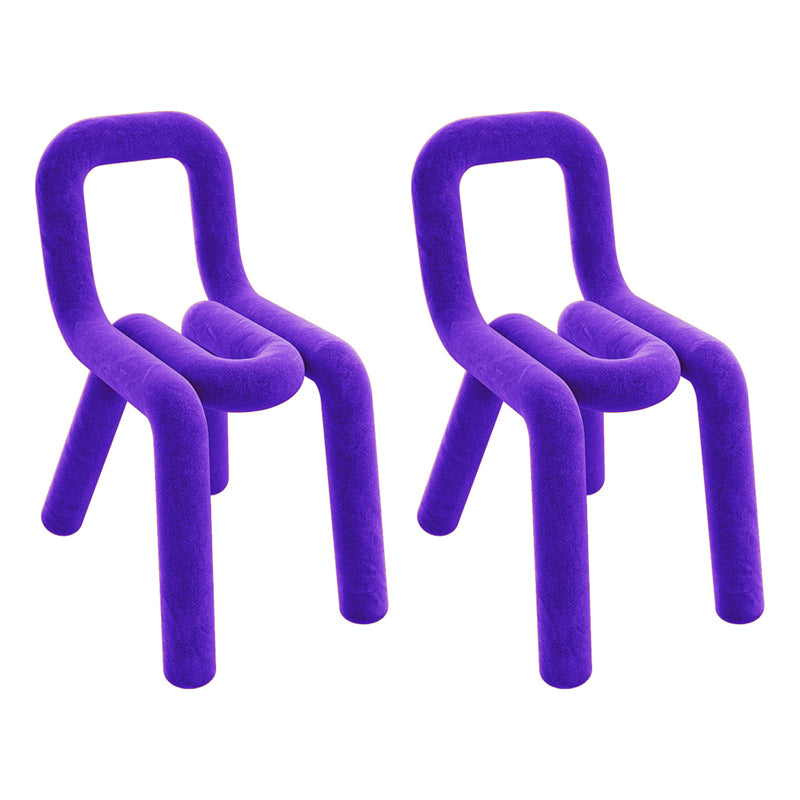Silla lateral de terciopelo de estilo diseñador, sillas de comedor con respaldo abierto y acabado mate para el hogar