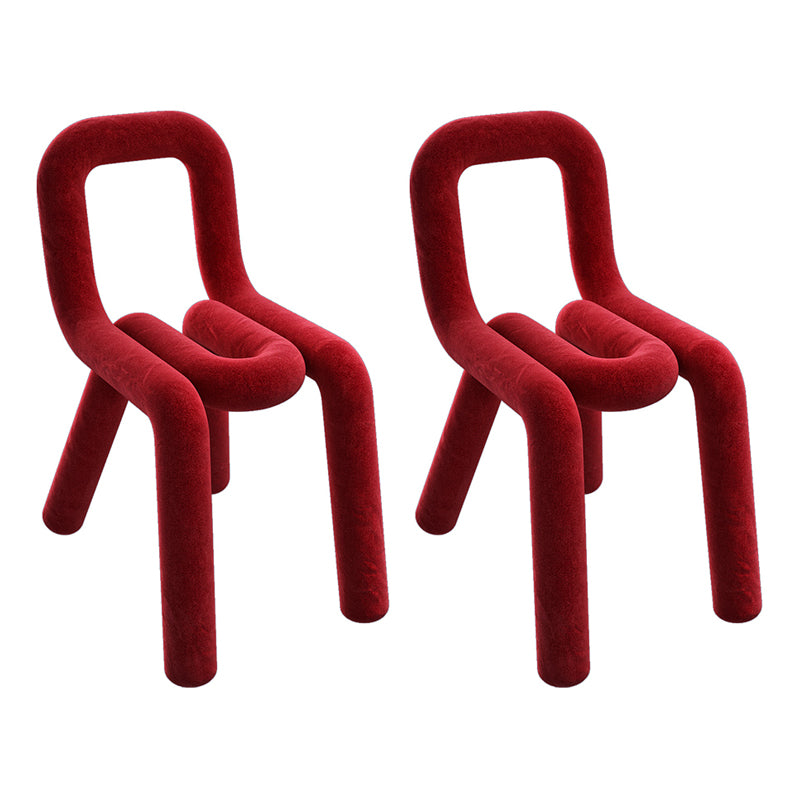 Silla lateral de terciopelo de estilo diseñador, sillas de comedor con respaldo abierto y acabado mate para el hogar
