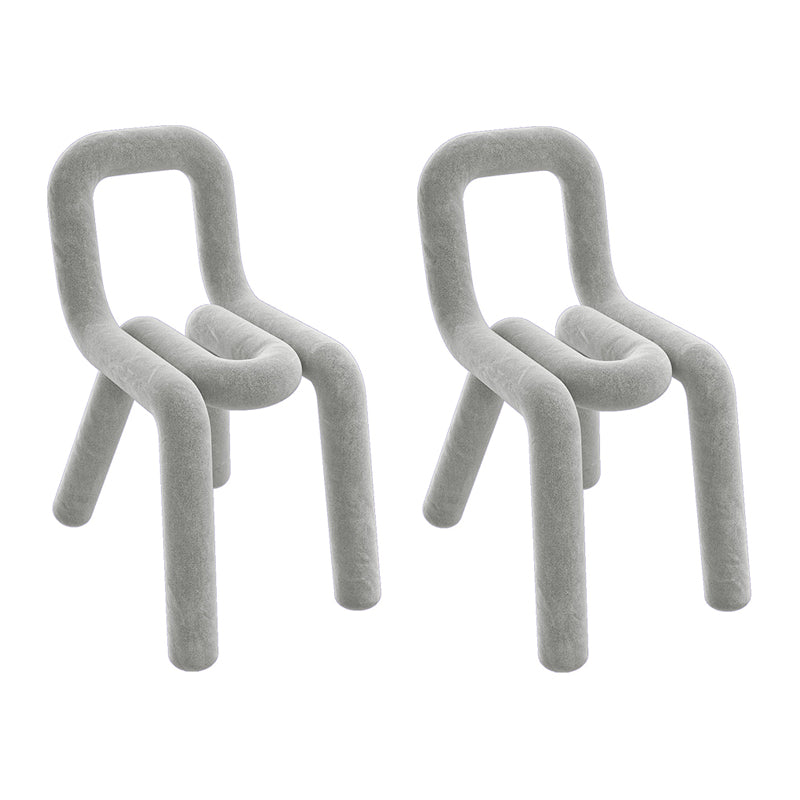 Silla lateral de terciopelo de estilo diseñador, sillas de comedor con respaldo abierto y acabado mate para el hogar