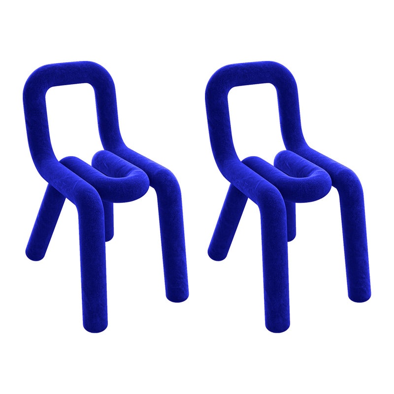 Silla lateral de terciopelo de estilo diseñador, sillas de comedor con respaldo abierto y acabado mate para el hogar