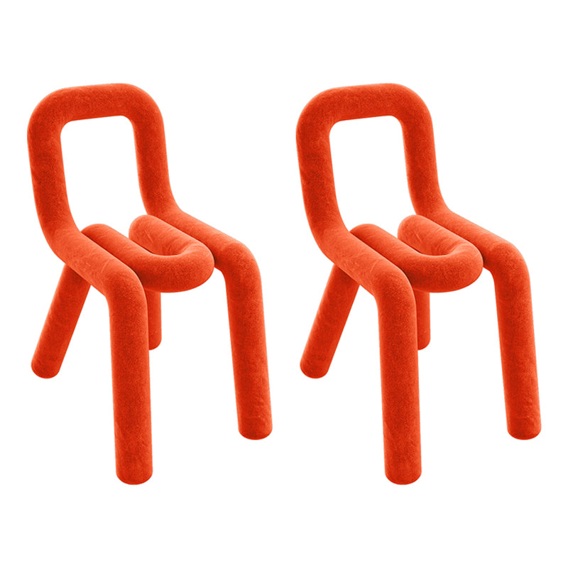 Silla lateral de terciopelo de estilo diseñador, sillas de comedor con respaldo abierto y acabado mate para el hogar