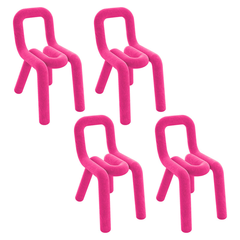 Silla lateral de terciopelo de estilo diseñador, sillas de comedor con respaldo abierto y acabado mate para el hogar
