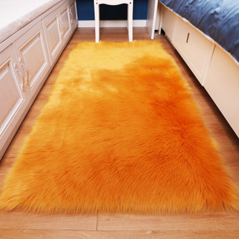 Tapis de couleur de couleur solide de tapis orange en polyester en polyester pour décoration domestique