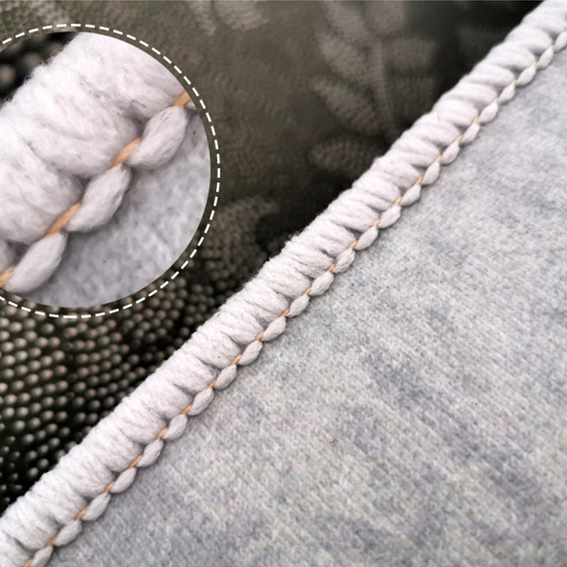 Blue Living Room Rug Geometric Print Polyester Area Rug Non-Slip Backing Area Carpet