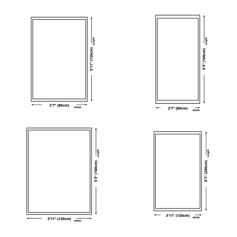 Blue Living Room Rug Geometric Print Polyester Area Rug Non-Slip Backing Area Carpet