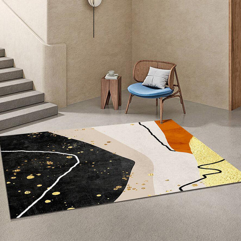 Light Navy Modern Rug Polyester Graphic Indoor Rug Non-Slip Backing Rug for Home Decor