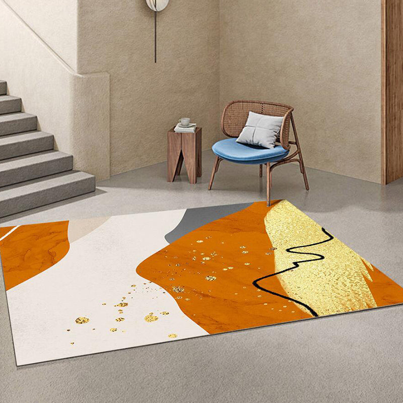 Light Navy Modern Rug Polyester Graphic Indoor Rug Non-Slip Backing Rug for Home Decor