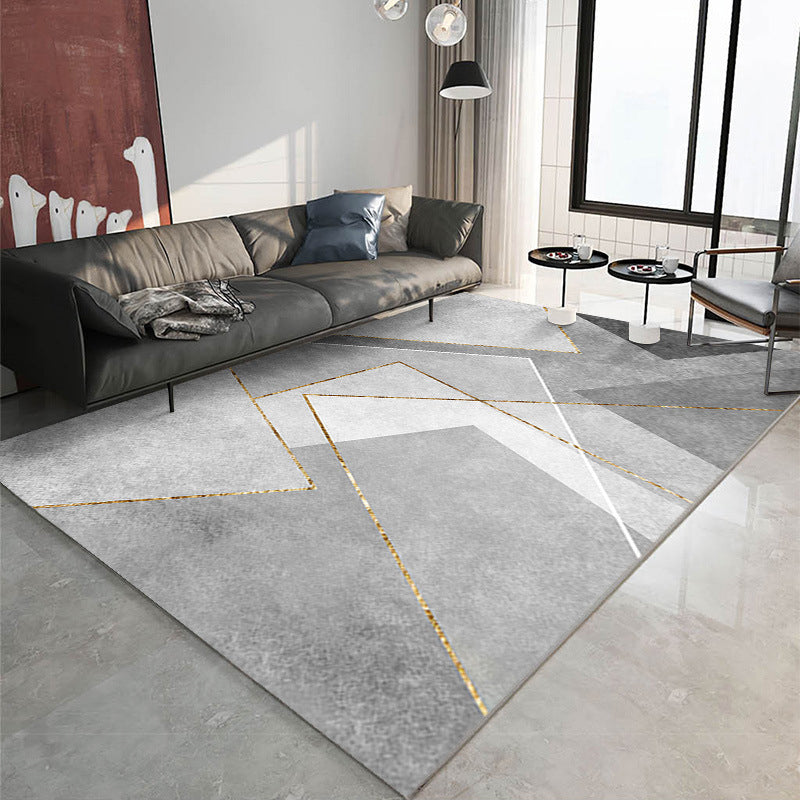 Contemporary Patchwork Rug Luxury Polyester Area Rug Stain Resistant Area Carpet for Living Room