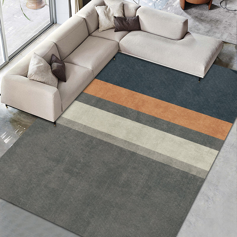 Modern Living Room Carpet Geometric Pattern Polyester Area Rug Non-Slip Backing Area Rug