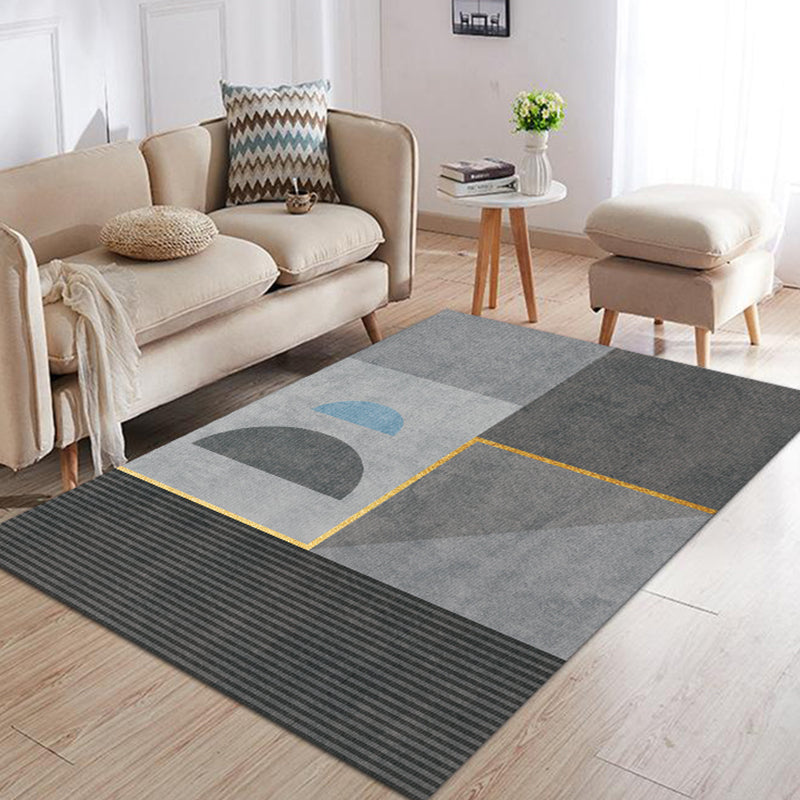 Moderne woonkamer tapijt geometrisch patroon polyester gebied tapijt niet-slip achterste backing area tapijt