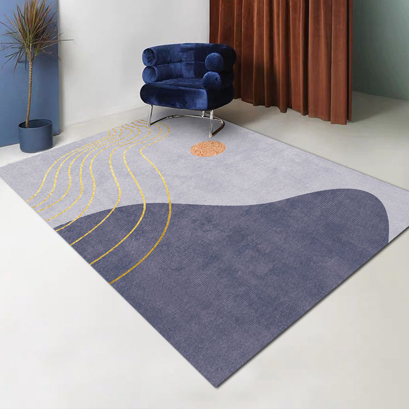 Moderne woonkamer tapijt geometrisch patroon polyester gebied tapijt niet-slip achterste backing area tapijt