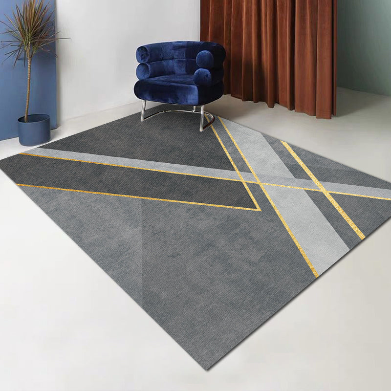 Moderne woonkamer tapijt geometrisch patroon polyester gebied tapijt niet-slip achterste backing area tapijt