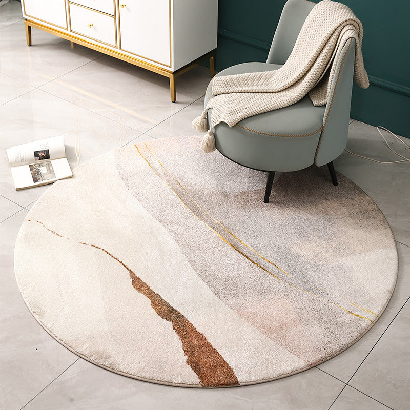 Moderne ronde tapijt polyester abstract print binnen vloerkleurbestendig gebied Rug voor woningdecoratie
