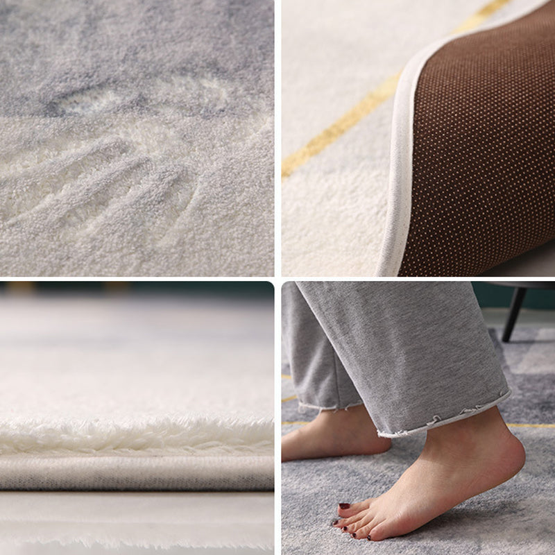 Moderne ronde tapijt polyester abstract print binnen vloerkleurbestendig gebied Rug voor woningdecoratie