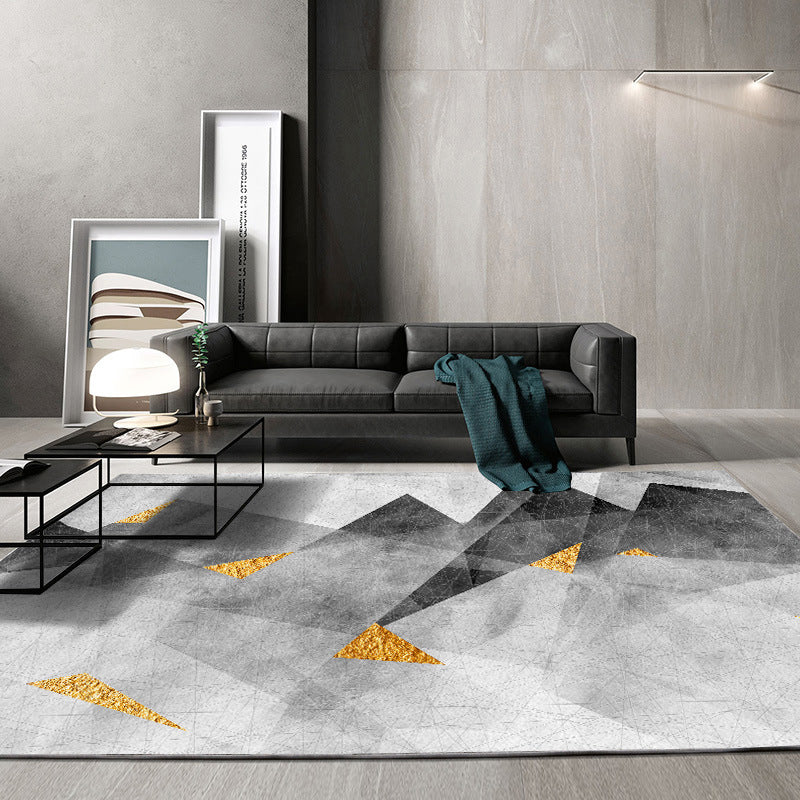Stijlvolle moderne tapijtgrijs geometrische printruimte Tapijten Polyester Niet-slip achterste tapijt voor thuisdecoratie