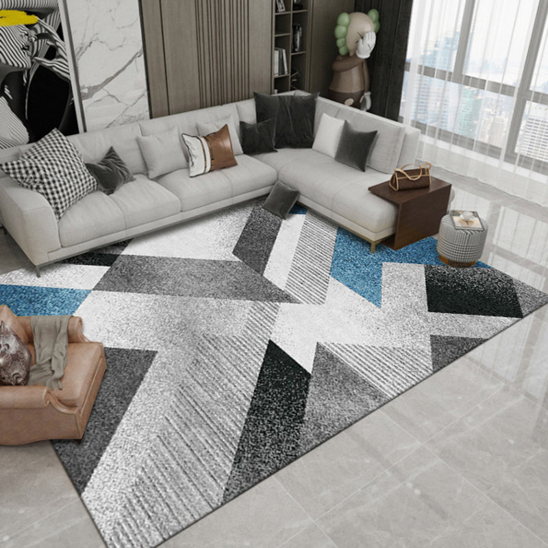 Moderne woonkamer tapijt grijs grijs polyester gebied tapijt geometrisch patroon vlekken resistent tapijt