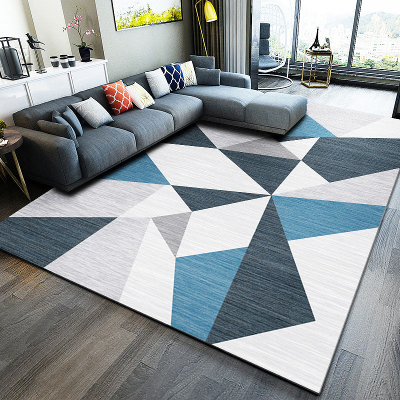 Fancy Modern Carpet Grey Geometric Orint Rug Polyester Anti-Slip Area Rug for Living Room