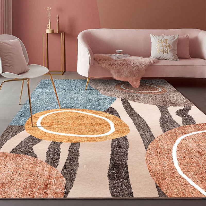 Fancy Modern Carpet Grey Geometric Orint Rug Polyester Anti-Slip Area Rug for Living Room