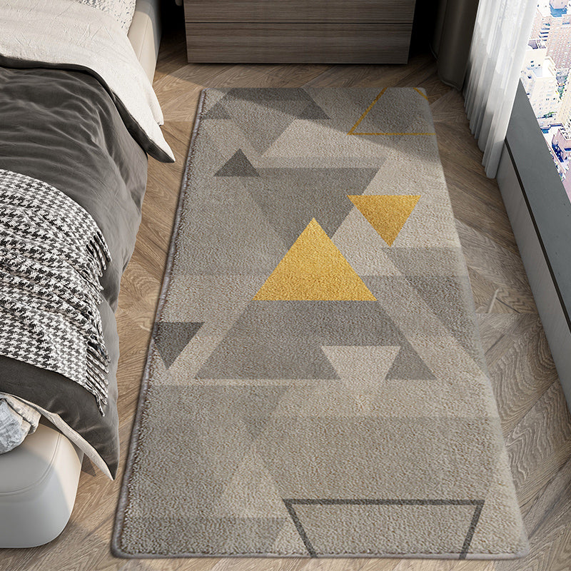 Chique grijs modern tapijt geometrisch patroon polyester gebied tapijt gemakkelijke verzorging tapijt voor woningdecoratie