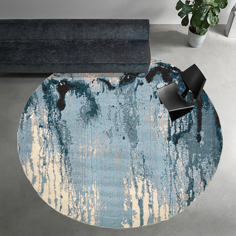 Modern Round Area Rug Sstylish inkt patroon Tapijt Polyester binnen Tapijt met niet-slipachter